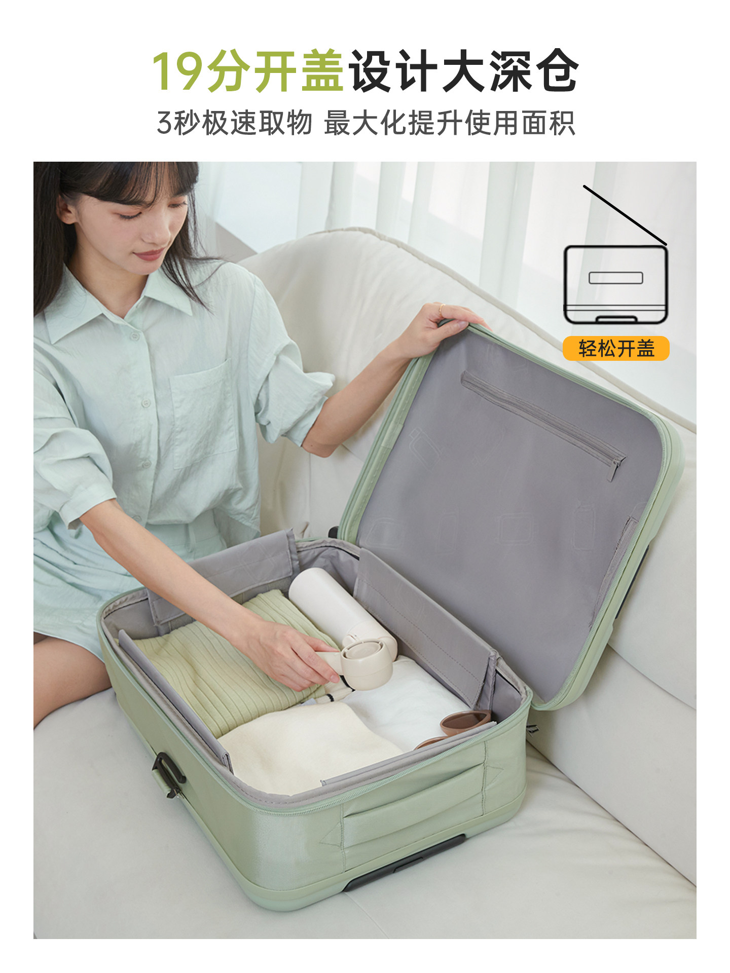 Foldable Suitcase for Women, Expandable, Large Capacity, 20inch Carry-On Suitcase, Lightweight Trolley Case for Men, Password Travel Suitcase, Durable