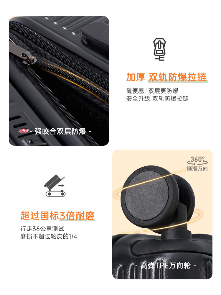 Expandable Suitcase Trolley Case 20inch Carry-On Suitcase 24 Travel Suitcase Explosion-Proof Zipper Durable Large Capacity Unisex