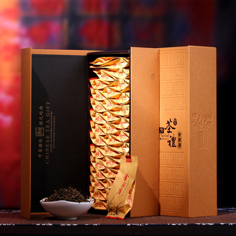 Fengli Xiangjin Eyebrow Black Tea Tung wood Kanjin Jun brow tea black tea tea gold Jun Mei Eyebrow Courtesy Kit 360g