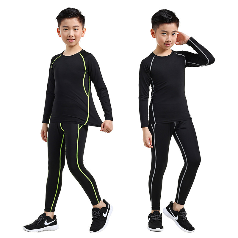 Children's tights training clothes Quick-drying clothes for boys Autumn and winter basketball football base sports fitness clothes set for boys