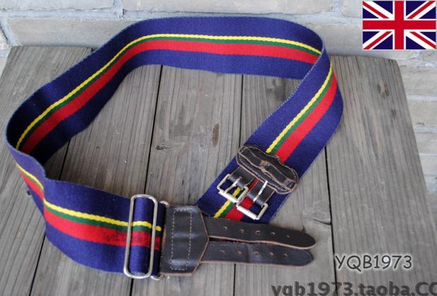 Import Original Goods Public Hair British Troops Stable Belt Double Leather Buttoned Regiment Belt Historical Military Objects