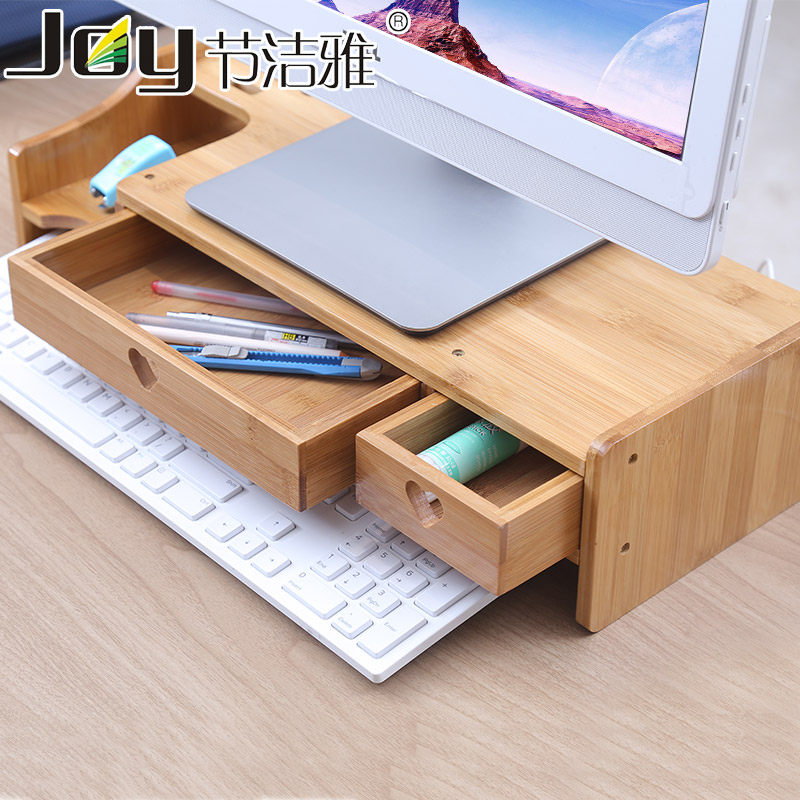 Computer screen Heightening Rack Base Desktop Desk-style 10 cm High-height Tall Bamboo Shelf