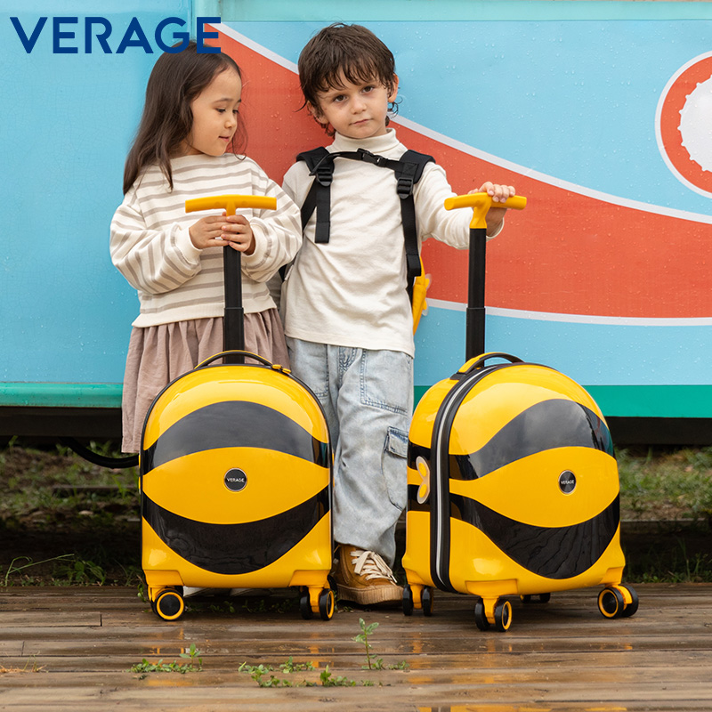 Verage Virije Child Suitcase Cute Cartoon Little Bumblebee 16 Inch New Small Bee Pull-In Suitcase