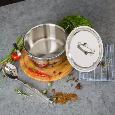 Langma double-eared soup pot 304 stainless steel soup pot thickened household three-layer aluminum pot induction cooker universal 20cm