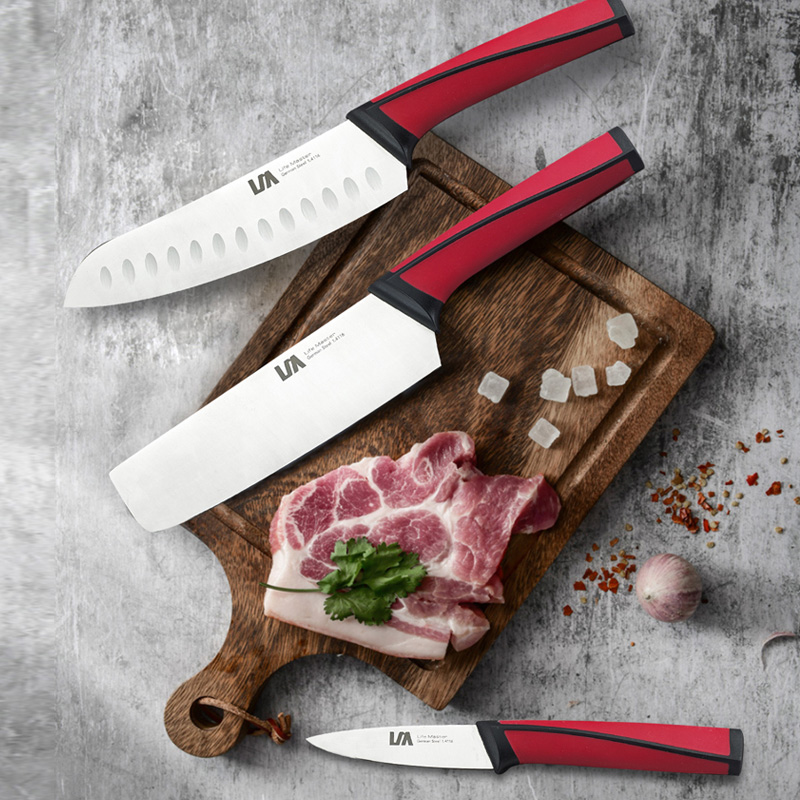 Lang Ma Feili series knife set three-piece stainless steel kitchen household meat cleaver sharp multi-functional chef's knife