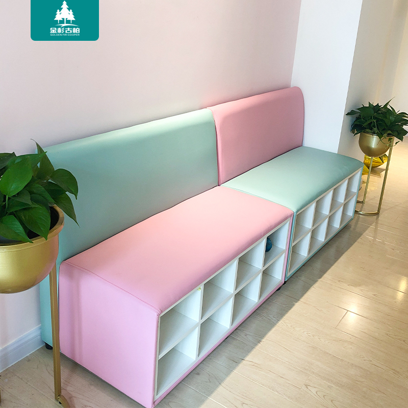 Training Center Shoe Changing Stool Children's Sofa and Shoe Stool Integrated Early Education Center Shoe Changing Cabinet Game Rest Area Sofa