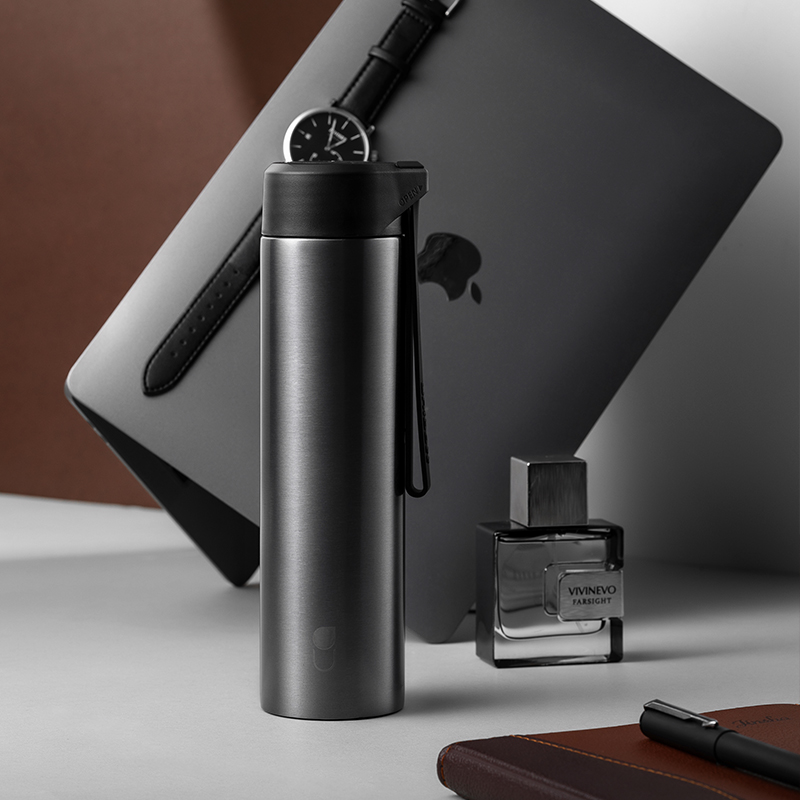 unibott Youdao Thermos cup Men's cup Business portable tea cup Vacuum custom lettering Simple water cup