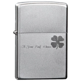 Оригинальная ветрозащитная матовая зажигалка на керосине, четырехлистный клевер, делается под заказ