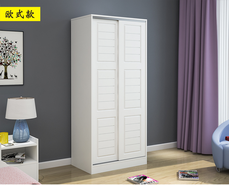 Tủ quần áo đơn giản nền kinh tế hiện đại gia đình nhỏ gỗ lắp ráp trượt nhà cửa tủ quần áo tủ quần áo trẻ em đơn giản của - Buồng giá tủ nhựa đựng quần áo