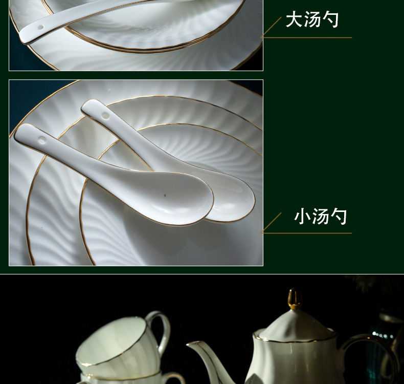 Northern dishes suit household combination fashion simple Chinese ipads porcelain tableware suit dishes of jingdezhen ceramic bowl