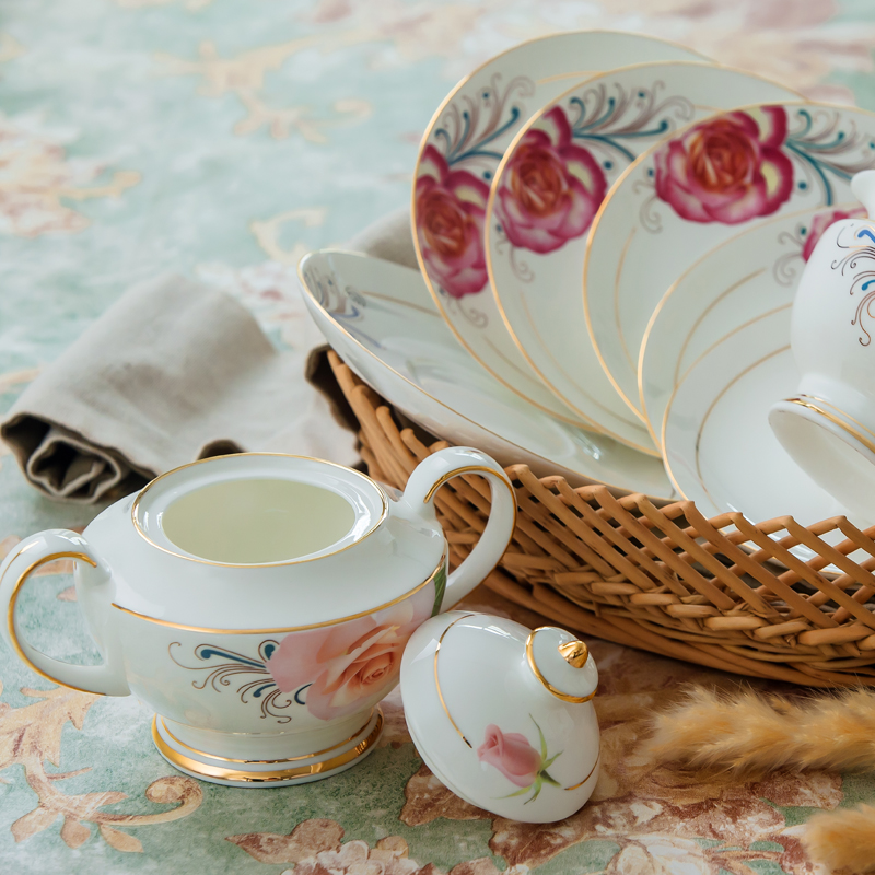 Chen rui 15 skull porcelain coffee cup with a suit English afternoon tea set European ceramic pot cup tray knot wedding