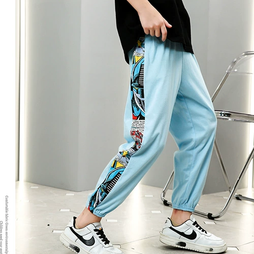 Летние тонкие спортивные детские штаны, летняя одежда, средство от комаров, подходит для подростков, свободный крой