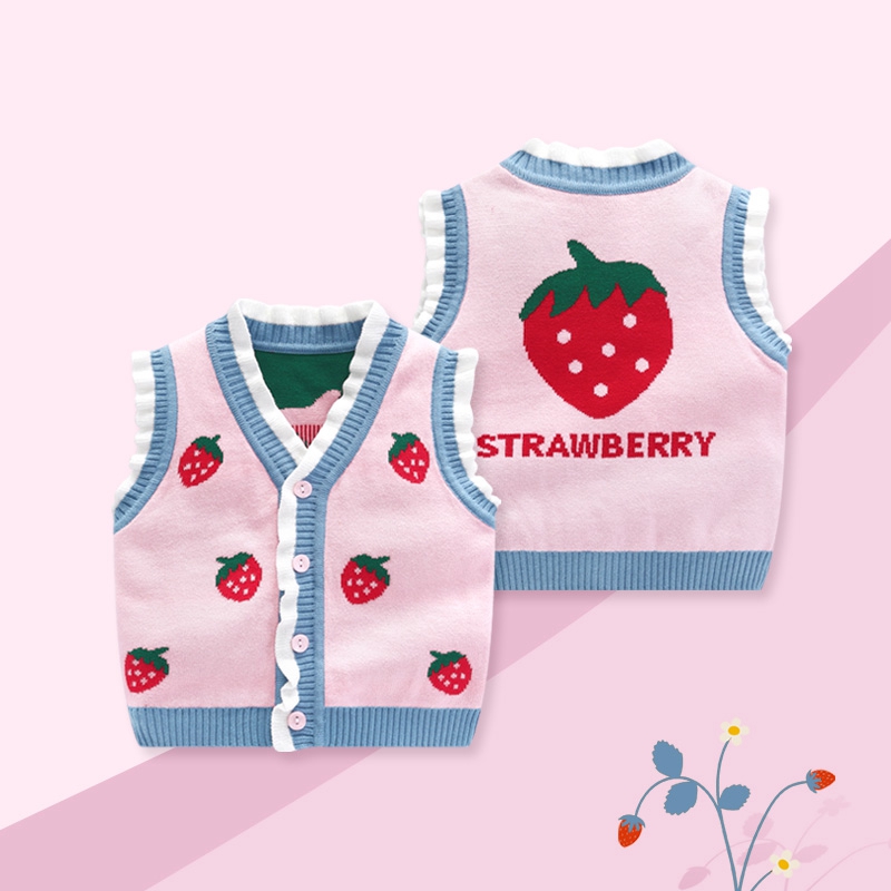 Baby spring clothing waistcoat Waistcoat New Raw Female Baby Knit Clothing Spring Autumn Sweater Net Red Sweater Girl's waistcoat 