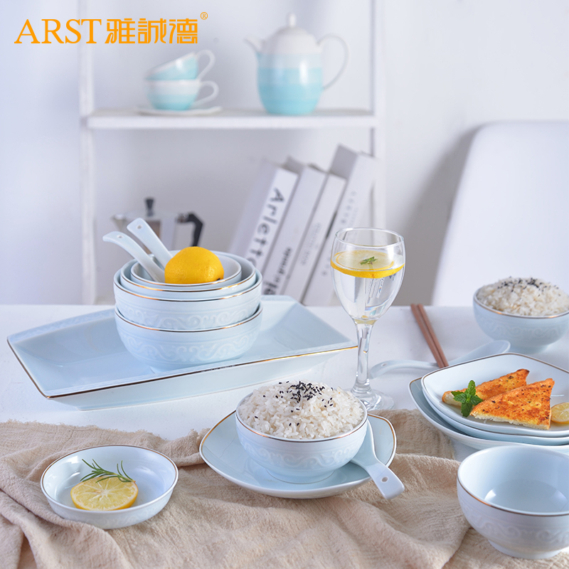 Ya cheng DE bowl bowl, rainbow such use Chinese style household bowls up phnom penh dish suits for bowls plates to use spoon