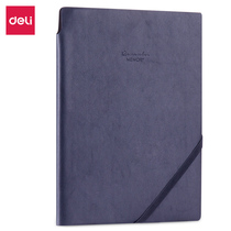 Del Stationery 22215 notebook business 25K Notepad Pen Pu skin Dian with rope can be customized leather noodle