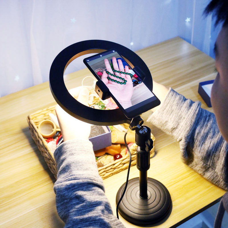 Mobile phone pushback bracket Desktop Live Tonic Light Lamp Small Multifunction Photo Trinket Gourmet Cooking Net Class Calligraphy and Calligraphy Courtwork Vlog Shivering Voice Fast Hands small film Shooting Spotlight