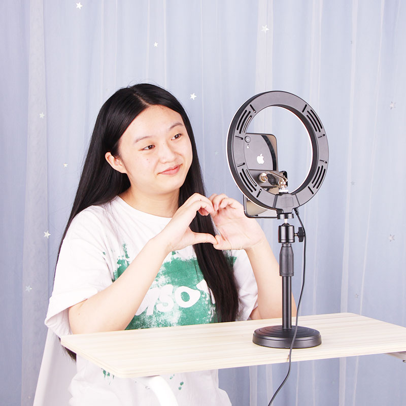 Live bracket mobile phone special supplementary light lamp desktop shelf main sowing selfiy net red photo shaking sound shooting telescopic beauty lamp full set of equipment support clip