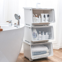 Front open childrens toy storage box King size plastic clamshell finishing box Household snacks clothes storage box