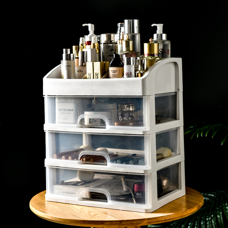 Net Red Cosmetics Containing Box Dust-Proof Dorm Room With Large Capacity Makeup Desk For Home Transparent Release Skin-care Products Shelf