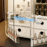 Косметическая настольная коробка для хранения, зеркало, туалетный столик для ухода за кожей, помада, система хранения