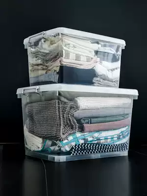 Plastic storage box transparent storage box thick extra large storage box student clothes finishing box