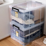 直角透明收纳箱塑料加厚大容量超大家用带盖衣物玩具整理盒储物箱