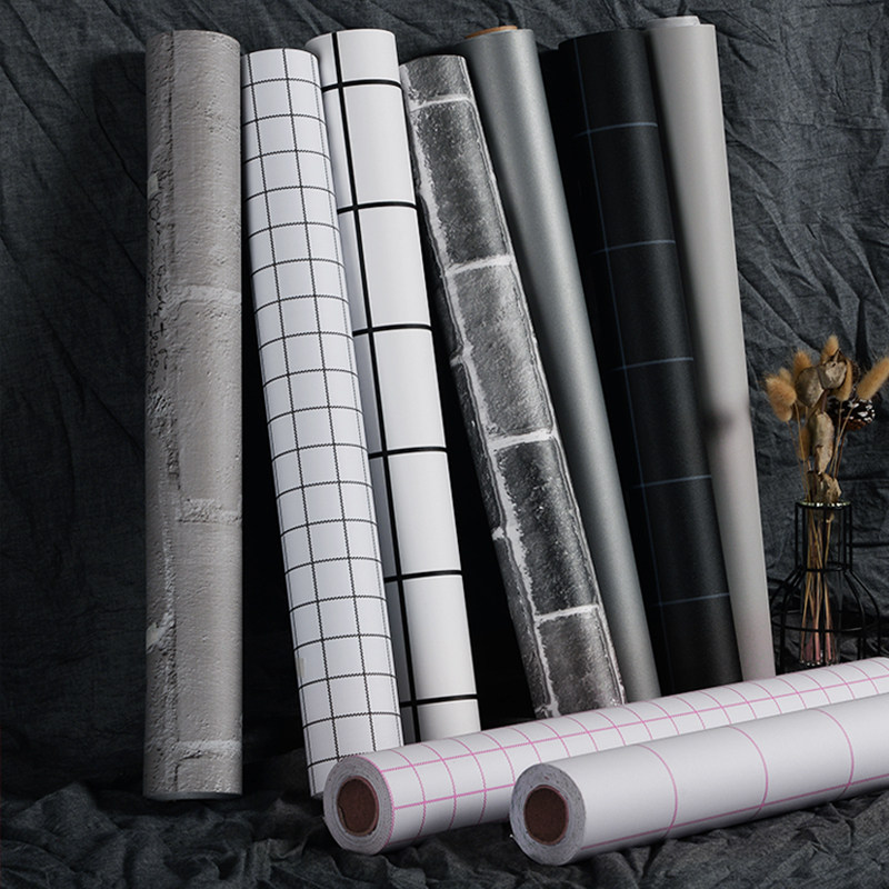 Nordic Ins Sex Cold Light Wind Wallpaper Self-Glued Black And White Wallpaper Web Red Living Room Background Wall Wallpaper Clothing Shop Sticker