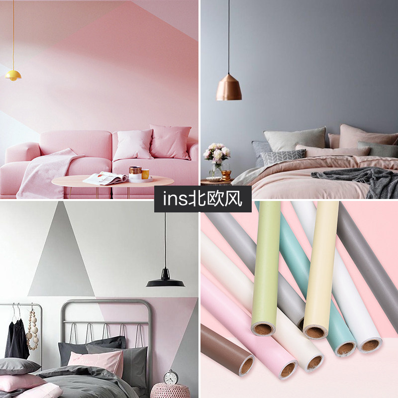 ins rental renovation wallpaper Self-adhesive waterproof arrangement Desktop furniture Renovated Sticker Dorm Room Cozy Wallpaper