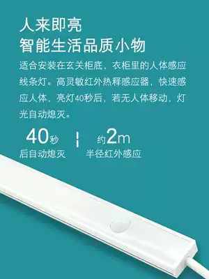 Induction lamp with wired body induction lamp strip integral cabinet lamp with wiring shoe cabinet plug-in smart led