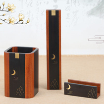 Wooden Chinese style classical pen holder office practical mahogany pen holder study room home furnishings teacher gifts
