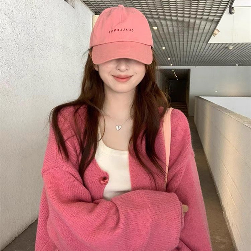 Fufu Lazy Style Round Neck Sweater Cardigan for Women, Autumn and Winter Korean Version, Single Button Versatile Loose Outerwear Cardigan Top