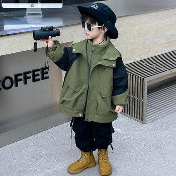 Boys' Autumn Jacket 2025 New Spring and Autumn Style Cool Children's Trendy Three-In-One Windbreaker Stylish Baby Top
