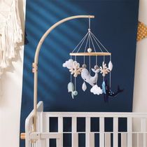 Bedside rattle stroller toy pendant stroller mounted hanging Montessori bedbell bracket rotatable music suspension