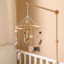 ins crib wooden bracket rod newborn bedside bed bell pendant hanging rattle childrens soothing toy