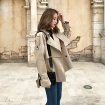 waitmore windbreaker womens small short jacket spring and autumn new 2019 popular Korean version loose student tooling