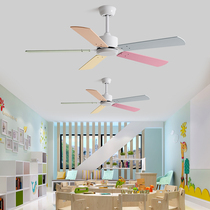 Childrens room ceiling fan Macaron high wind lightless commercial Nordic silent electric fan restaurant home ceiling fan