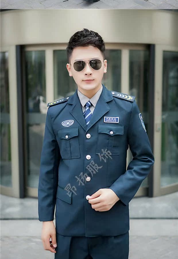 Quần áo an ninh mới dài tay đầy đủ mùa xuân và mùa thu quần áo nam nữ sở hữu quần yếm đồng phục áo khoác phù hợp với màu đen đồ bộ thể thao nam
