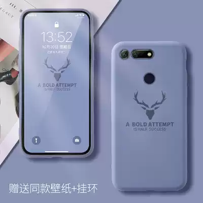 Glory 20 mobile phone Protective case personality trend 20pro silicone mobile phone Protective case ins cold wind fashion women 20i liquid protective cover all-inclusive anti-drop v20 limited edition Net red grinding