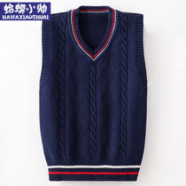 Boys sweater vest 2021 autumn and winter boys childrens wool vest thickened childrens spring and autumn warm knitwear