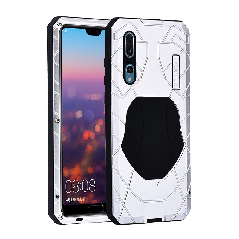 iMatch Water Resistant Shockproof Dust/Dirt/Snow-Proof Aluminum Metal Military Heavy Duty Armor Protection Case Cover for Huawei P20 & Huawei P20 Pro