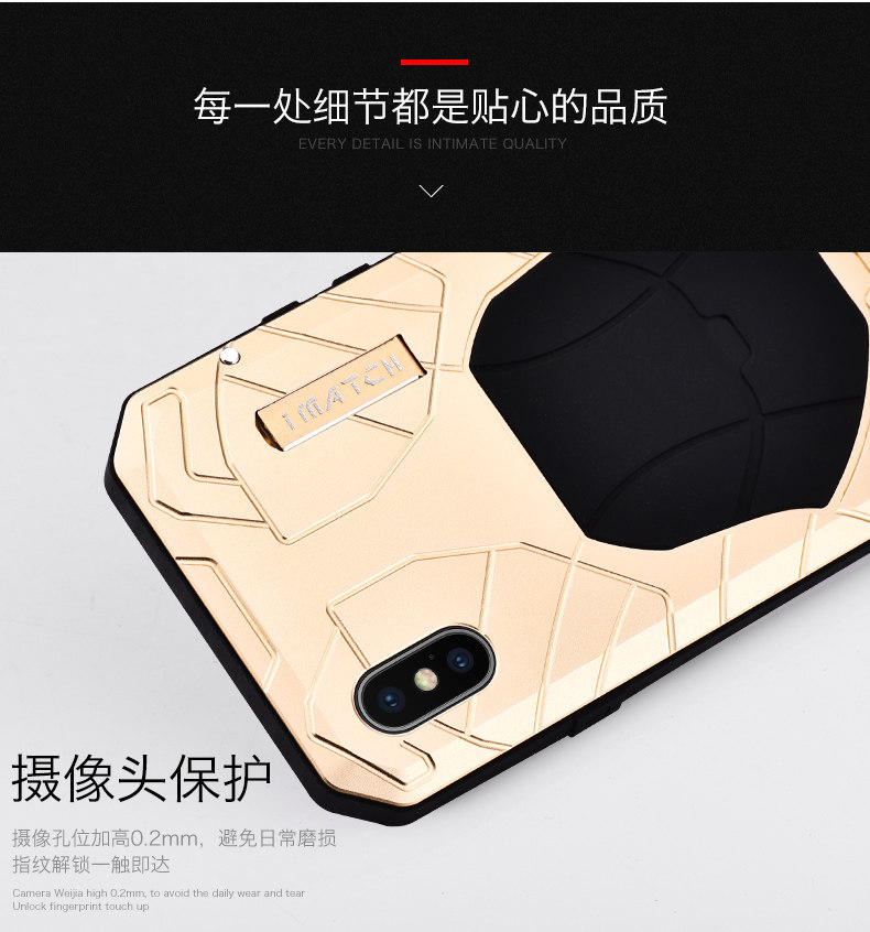 iMatch Water Resistant Shockproof Dust/Dirt/Snow-Proof Aluminum Metal Military Heavy Duty Armor Protection Case Cover for Apple iPhone X