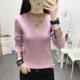 ເສື້ອຢືດສາຍຄໍ V-neck lace mesh splicing sweater bottoming shirt women's long-sleeved 2021 spring and autumn pullover inner pullover knitted top