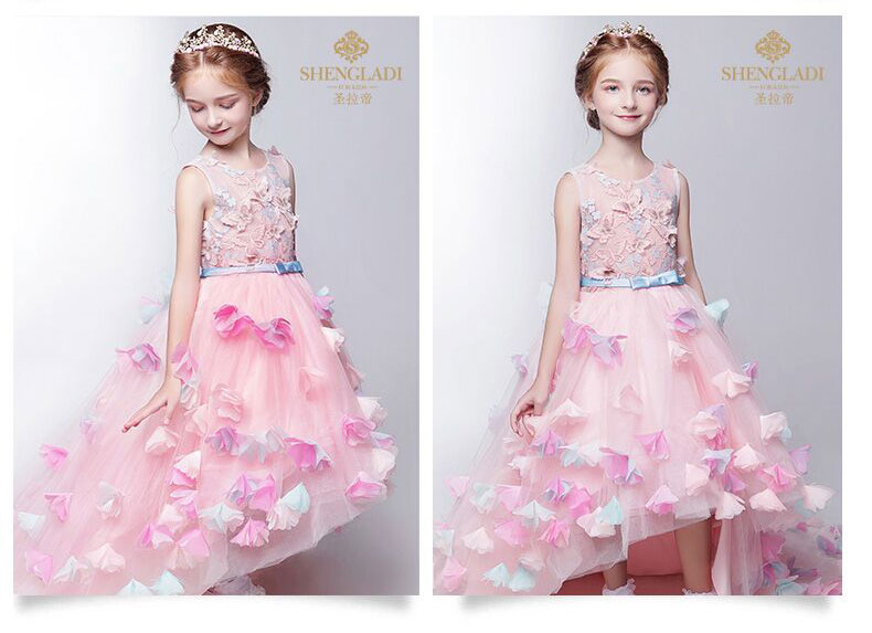Trang phục trẻ em nữ công chúa váy hoa cô gái váy pettiskirt cô gái trang phục piano trẻ em mẫu catwalk váy cưới đầm đẹp cho be gái 7 tuổi