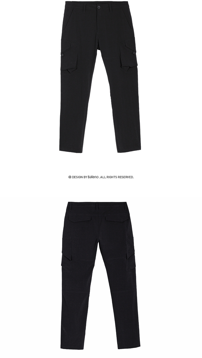 Baleno Benny Road Quần thời trang nam Quần short Quần túi lớn Quần nylon Quần âu - Quần mỏng quần nam ống rộng