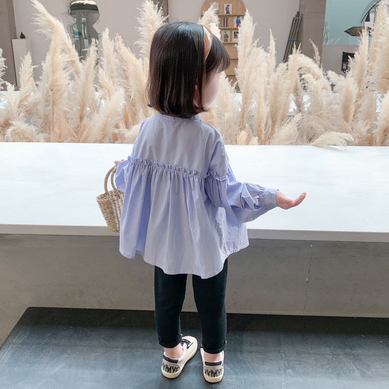 Girl Shirt 2023 New Small Shirts Foreign Air Trendy Women Babies Autumn Clothing Blouses Children Shirt Children Dollshirts-Taobao