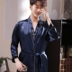 Đồ ngủ mùa hè dành cho nam và nữ váy ngủ lụa mới của Hàn Quốc phần mỏng ở nhà dịch vụ tại nhà của phụ nữ địu hai mảnh xu hướng lỏng lẻo của Hàn Quốc - Night Robe