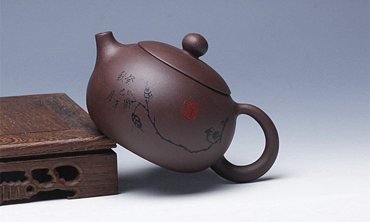 Yi Zisha nồi nổi tiếng tinh khiết thủ công cũ màu tím bùn khắc bóng Xi Shi loạt hộ gia đình Kung Fu đặt bộ trà - Trà sứ