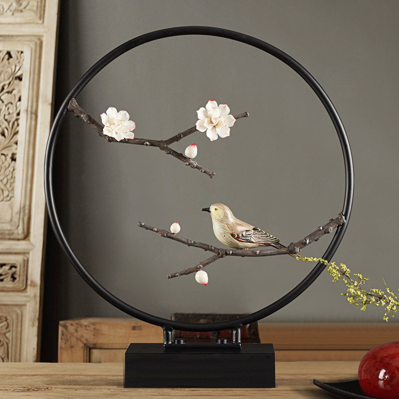 Living room TV cabinet Chinese style decoration Zen porch Bogu rack New Chinese style model room classical decoration crafts