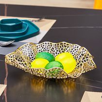 Net red fruit plate Nordic light luxury living room coffee table table fruit plate household modern hollow creative snack storage basket