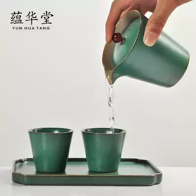 Kung Fu tea set hand antique one pot two cups kiln transformation Japanese coarse pottery tea set set portable travel tea tea set